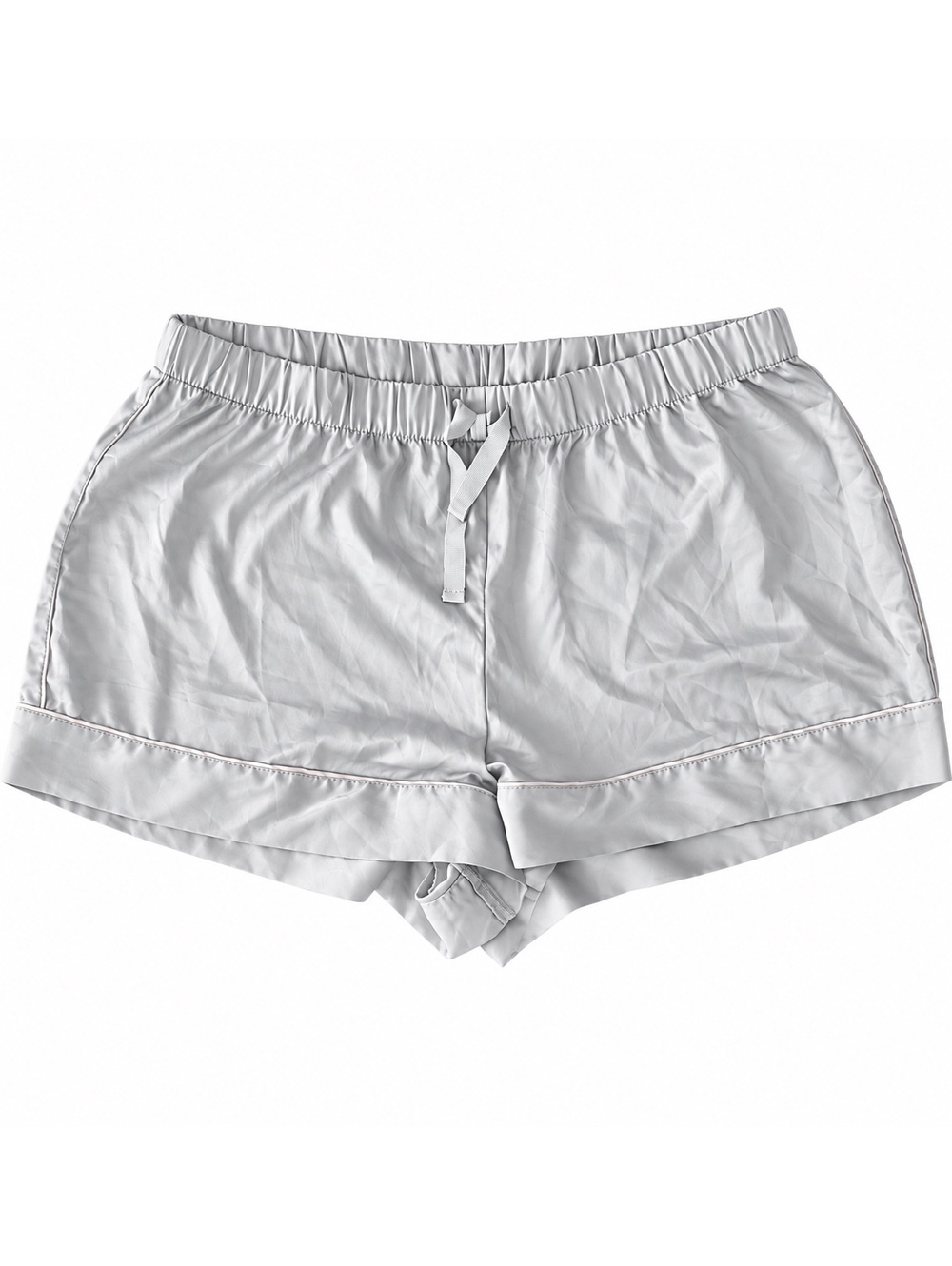 Victoria’s Secret Y2K Satin Sleep Shorts Large Silver Gray Silky Lounge Pajama